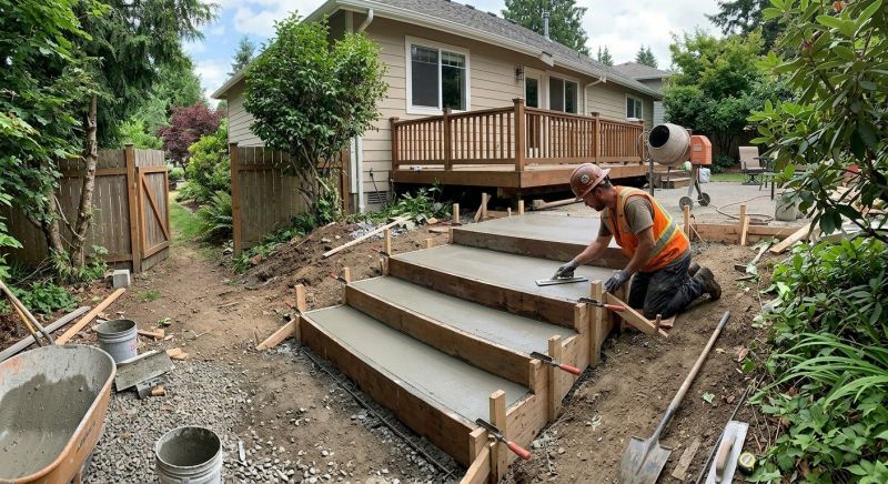 Poured Steps Installation in Sacramento, CA